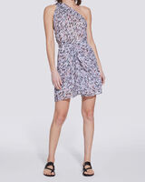 PETALS ONE SHOULDER PRINTED MINI DRESS image number null